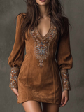 Lunori™ | Robe mini brodée Lila