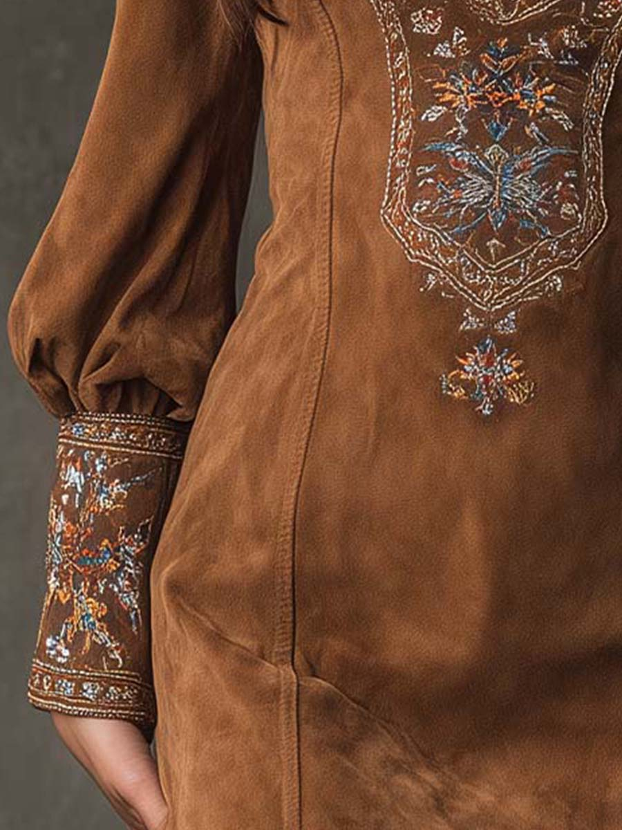Lunori™ | Robe mini brodée Lila
