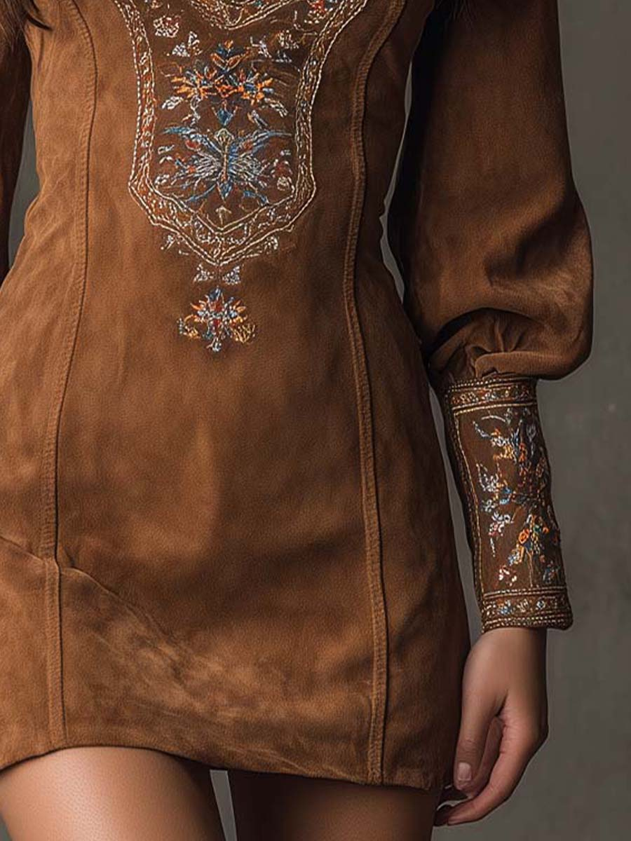 Lunori™ | Robe mini brodée Lila