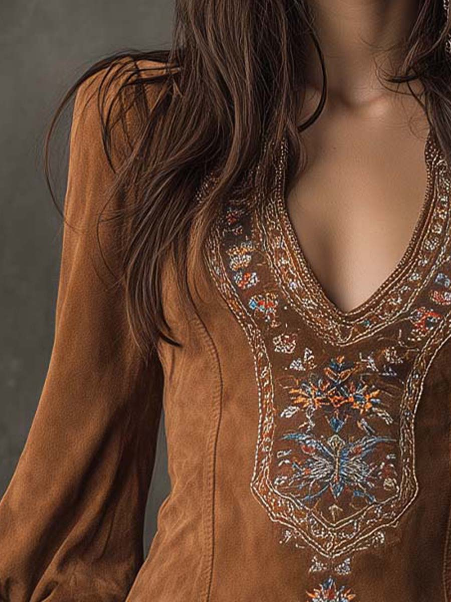 Lunori™ | Robe mini brodée Lila