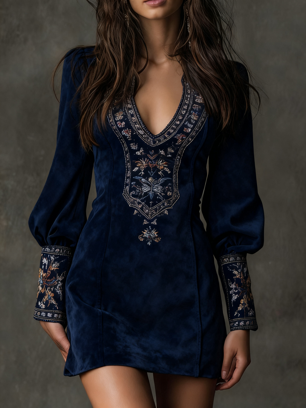 Lunori™ | Robe mini brodée Lila