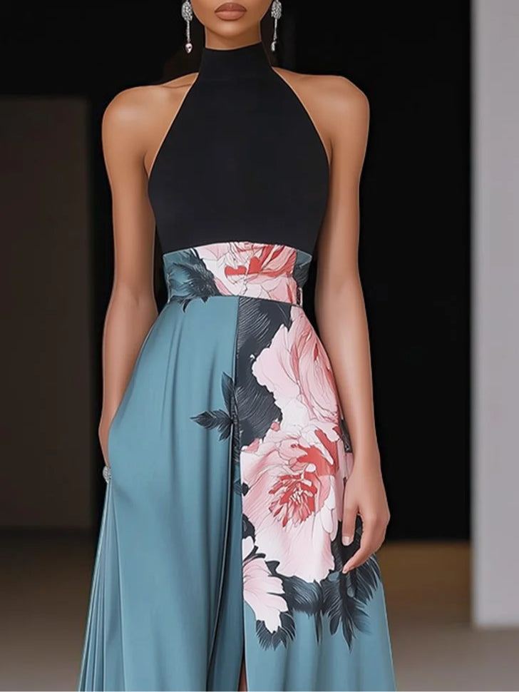 Martina | Robe Maxi Sans Manches à Fleurs pour Femmes avec Fente Latérale