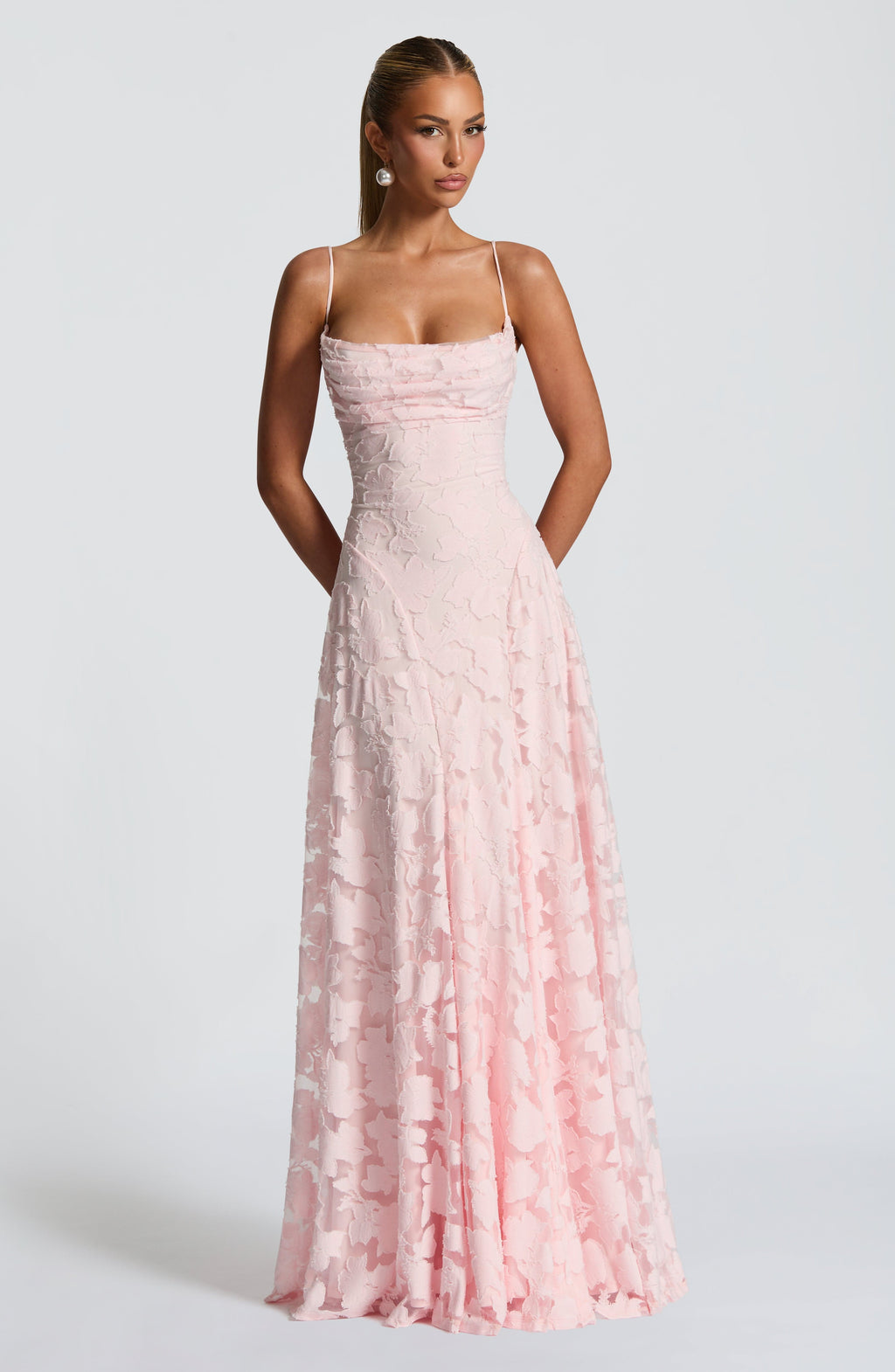 Robe Maxi Femme | Texture Florale 3D & A-Ligne Romantique