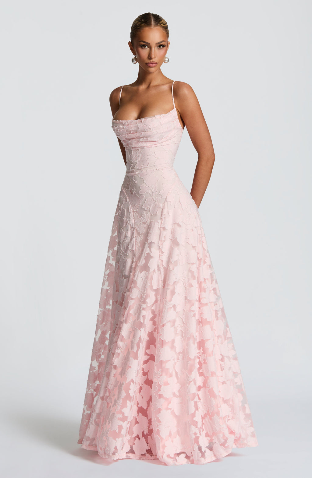 Robe Maxi Femme | Texture Florale 3D & A-Ligne Romantique