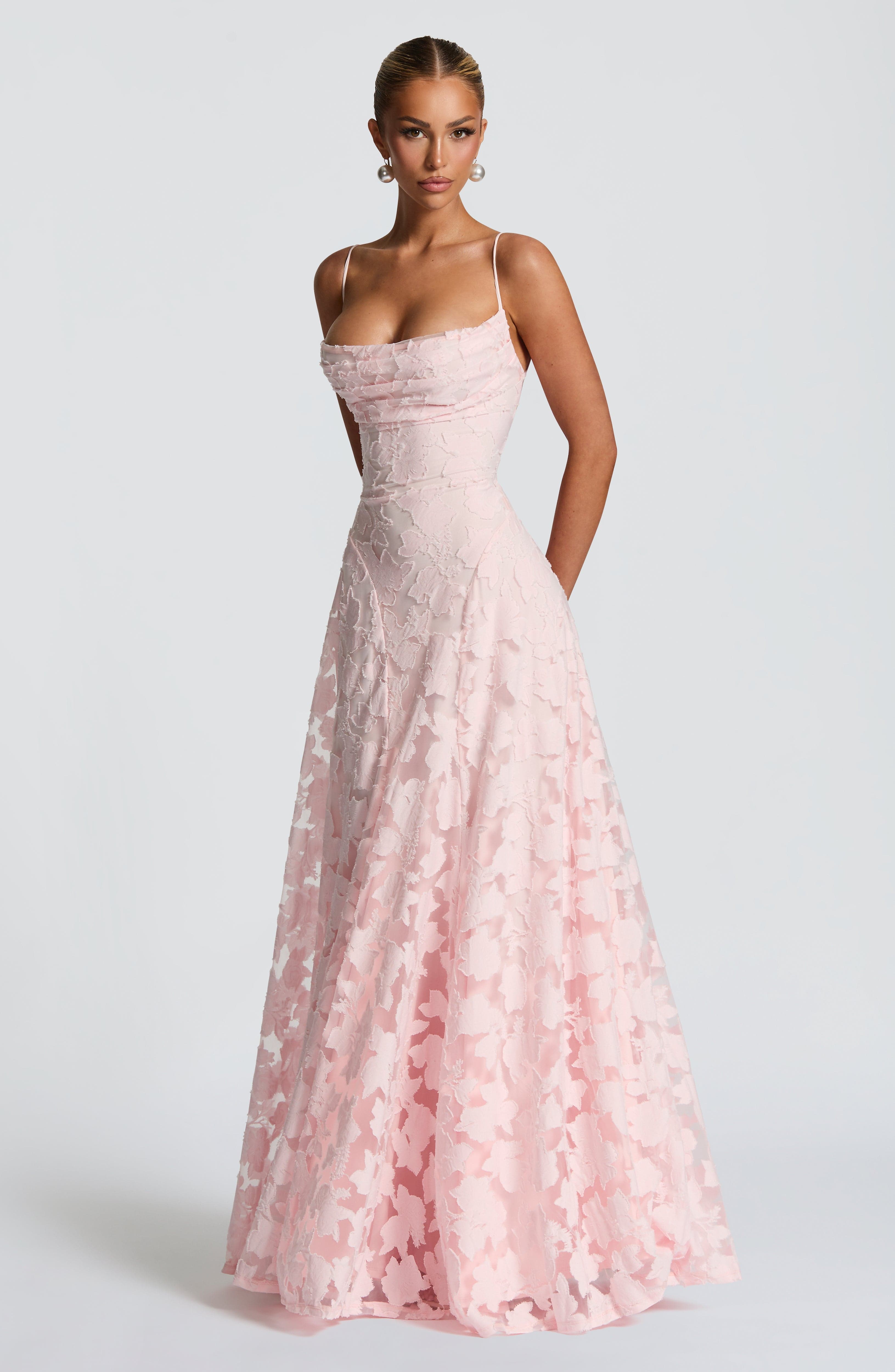 Robe Maxi Femme | Texture Florale 3D & A-Ligne Romantique