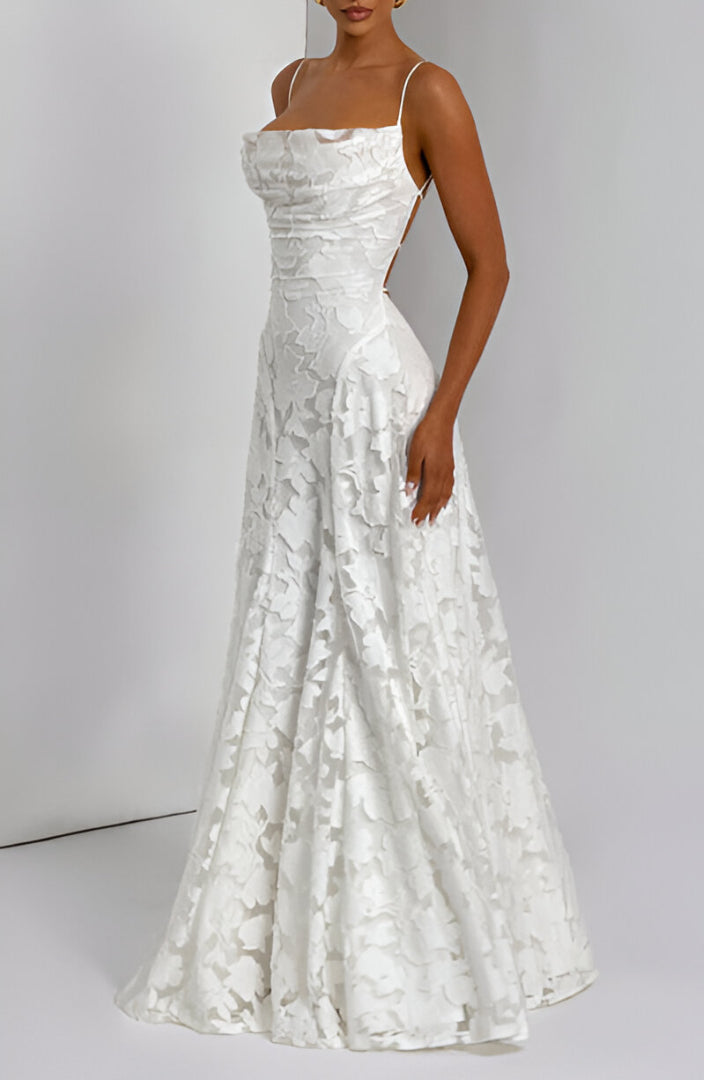 Robe Maxi Femme | Texture Florale 3D & A-Ligne Romantique