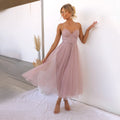 Robe midi sans manches pour femmes avec cordon de taille