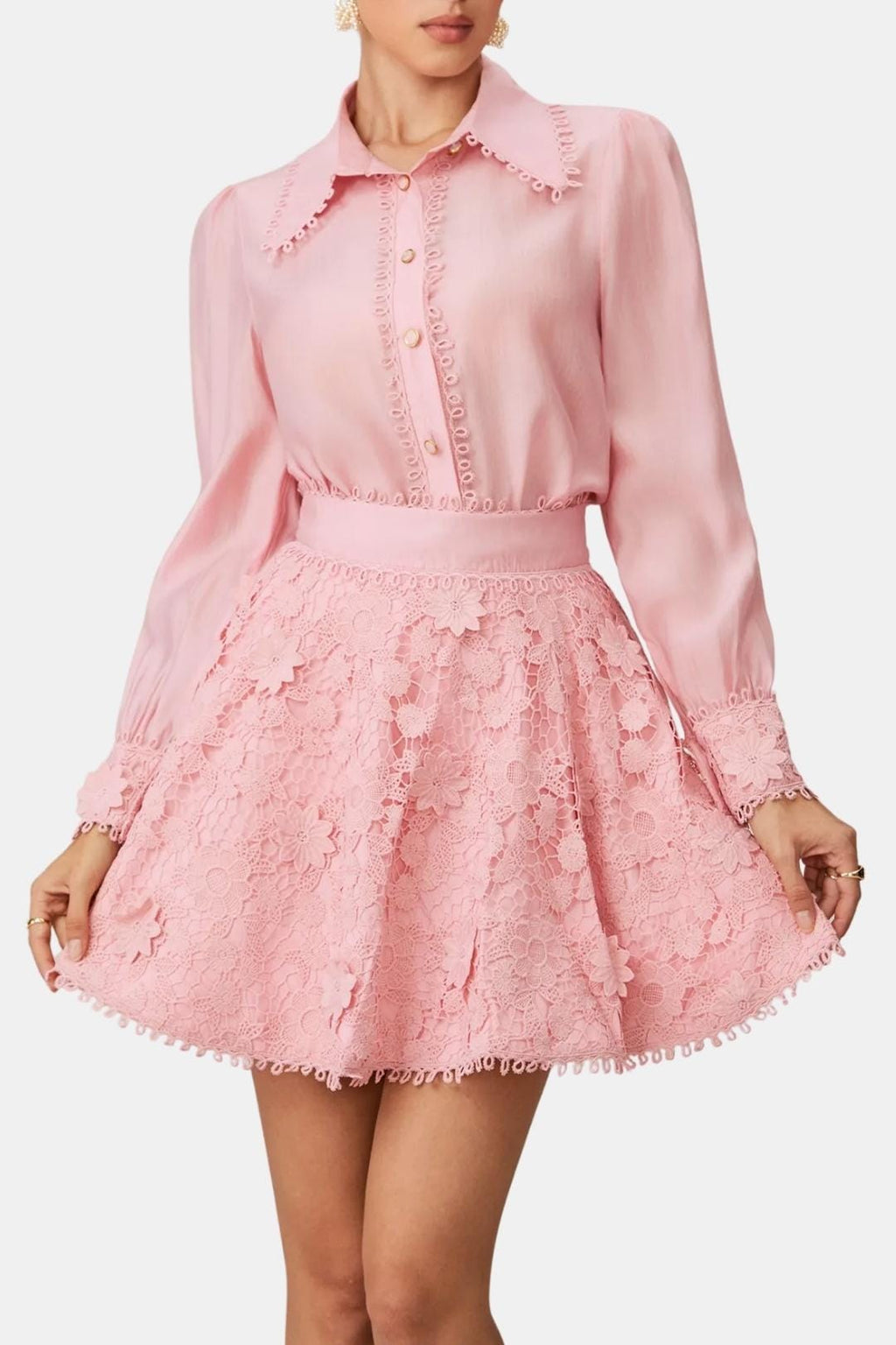 Ensemble Jupe et Chemise Coordonné Coupe Ajustée Pour Femme | Idéal Pour Événements de Jour et Occasions Spéciales