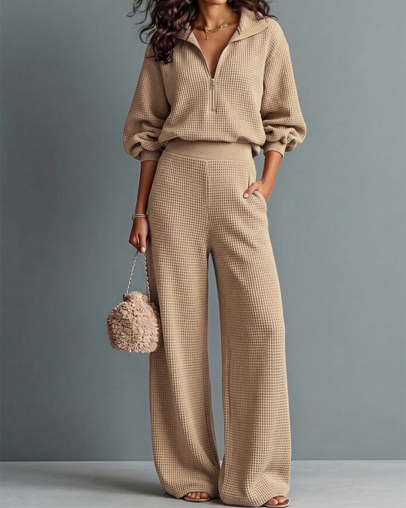 Ensemble de Poche Waffle à Demi-Zip