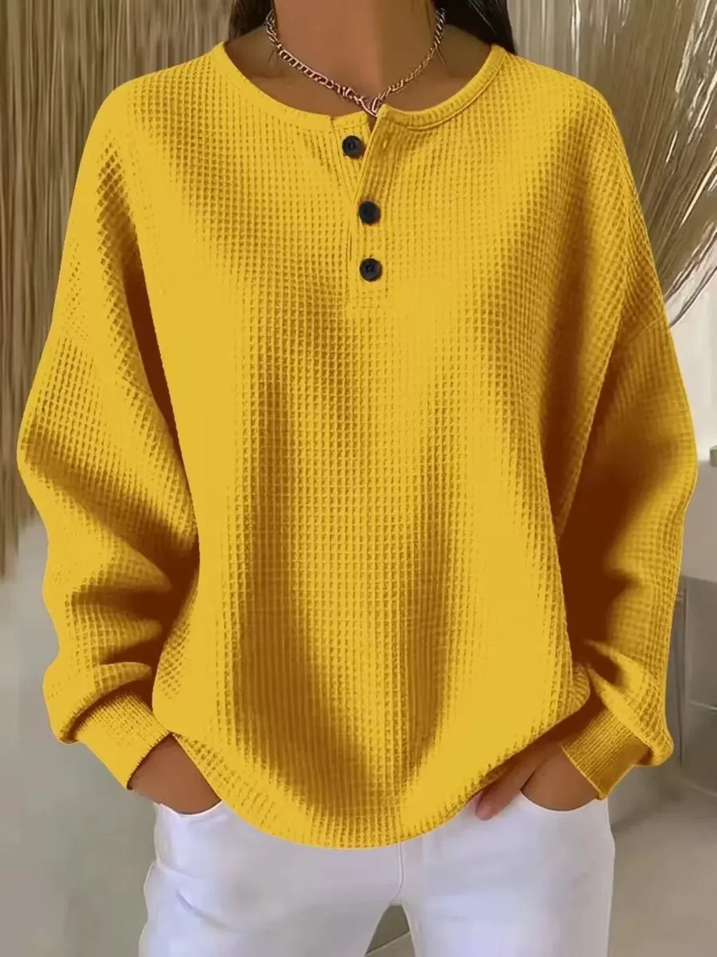 Emma - Pull Oversize avec Boutons Stylé