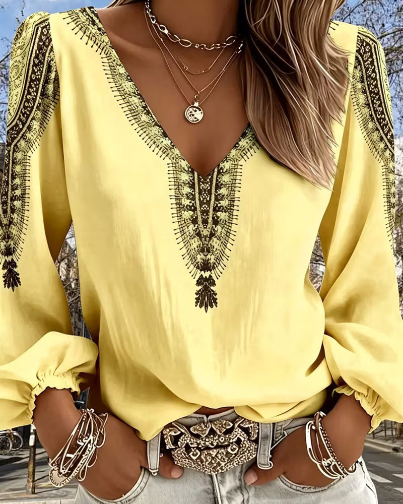 Blouse Manches Ballon Bohémienne
