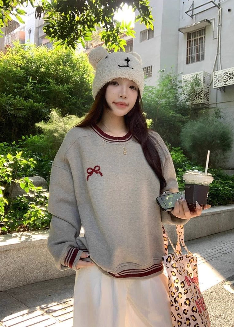 Sweatshirt à Nœud Coréen