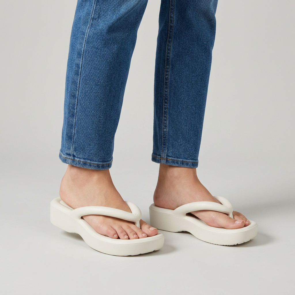 Etheal | Tongs confortables avec semelle compensée