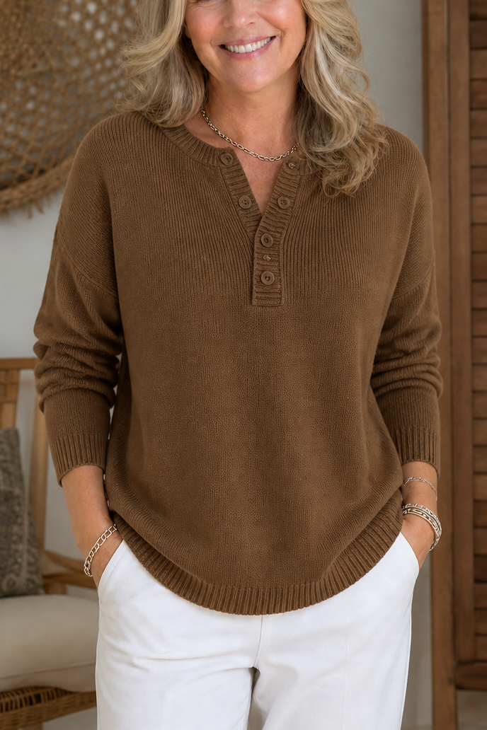 Vanessa | Pull en tricot moderne et polyvalent pour femmes avec décolleté en V