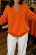 Elisa | Pull en maille côtelée moderne et léger avec décolleté en V