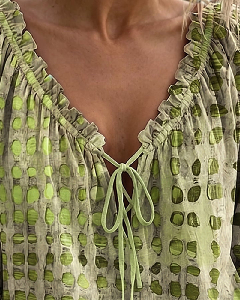 Ramceel | Blouse à pois avec détail de lacet