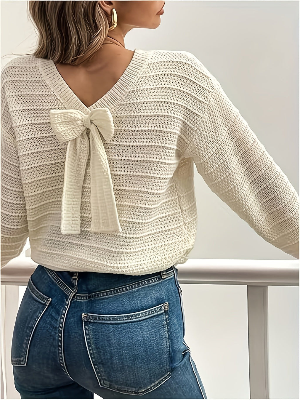 Kerstin | Pull en tricot féminin et confortable avec détail en nœud
