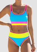 Zarelle | Ensemble de bikini 3 pièces à forte intensité de couleur avec design contrasté