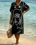 Robe Col V Manche Courte Droit