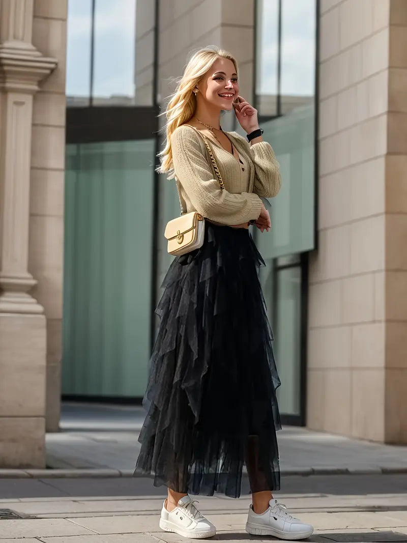 Cecil™ - Jupe Tutu en Tulle à Superpositions Élégantes