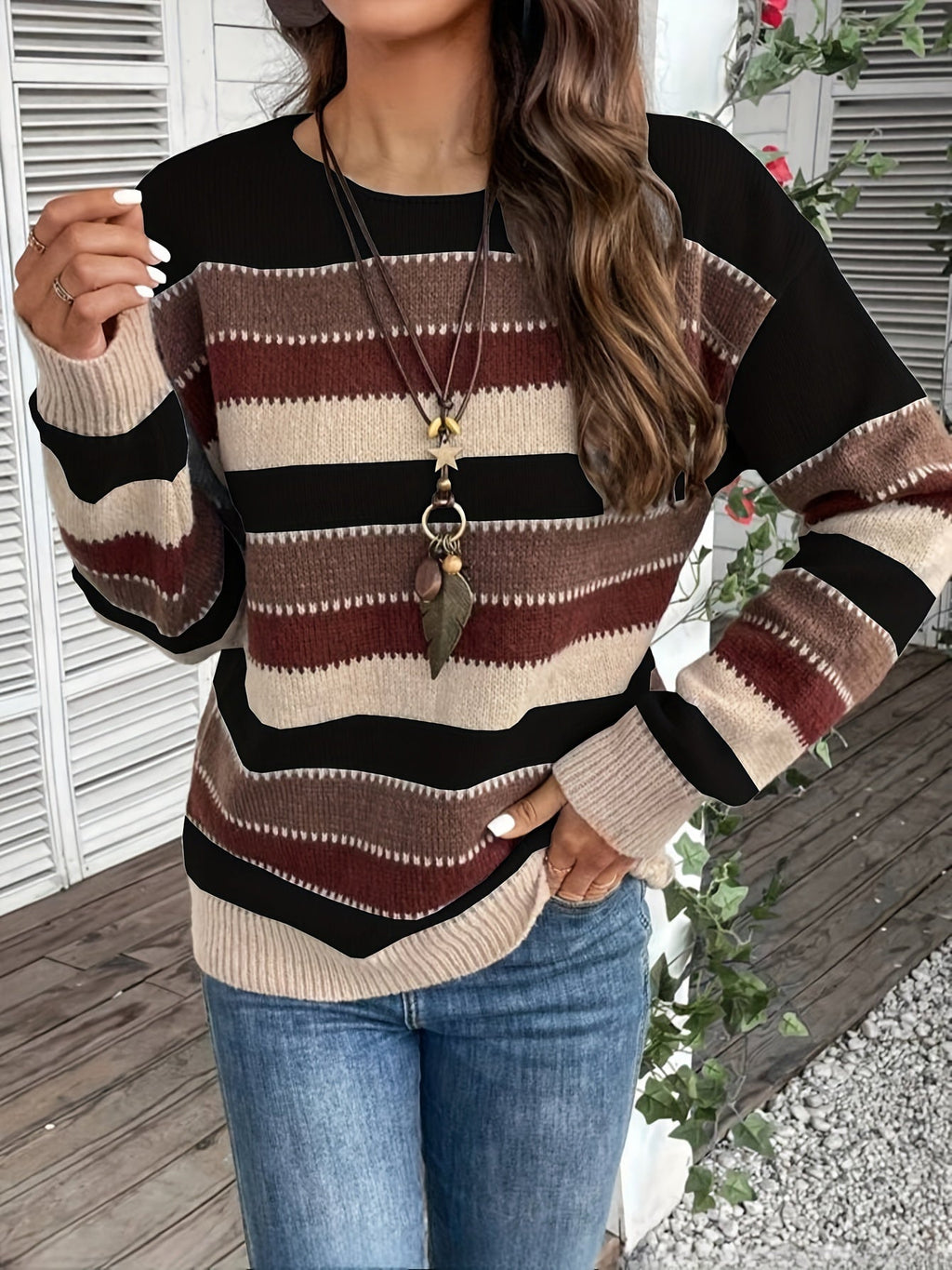 Delphine | Pull à Col Rond Rayé