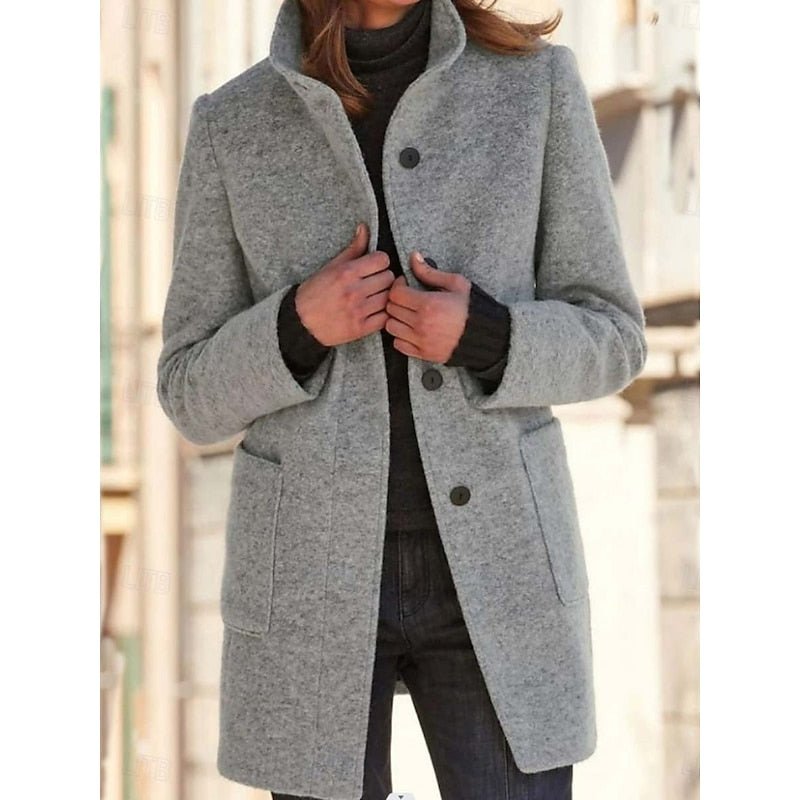 Emma | Manteau trench en laine élégant et intemporel avec col montant