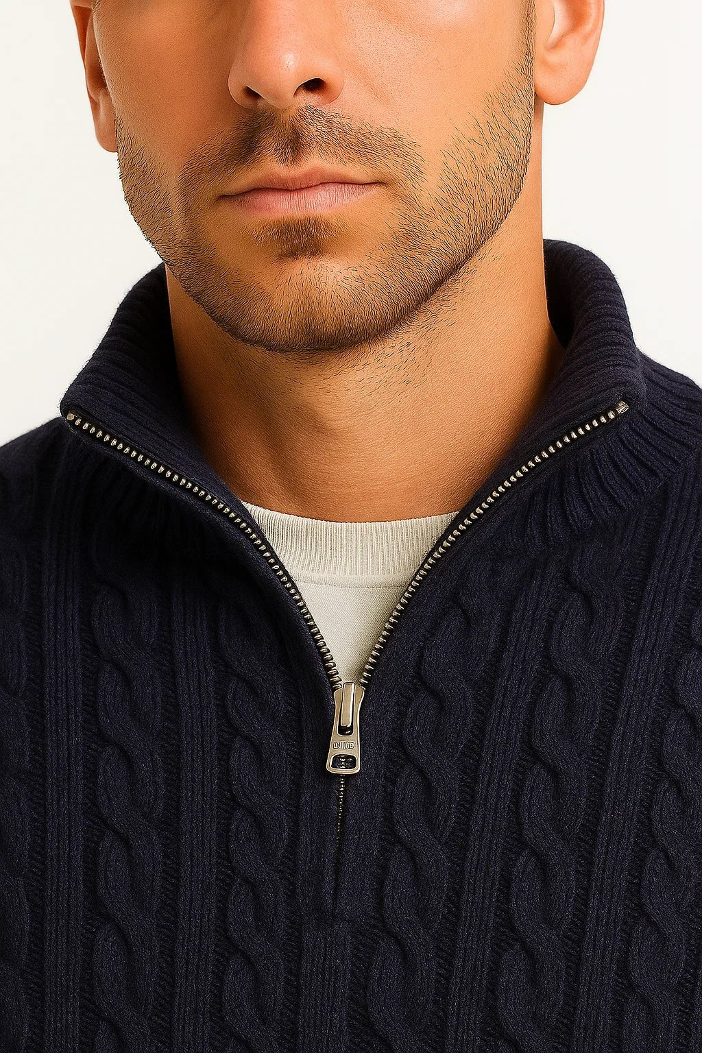 Henrik | Pull en Tricot Classique avec Zip Quart