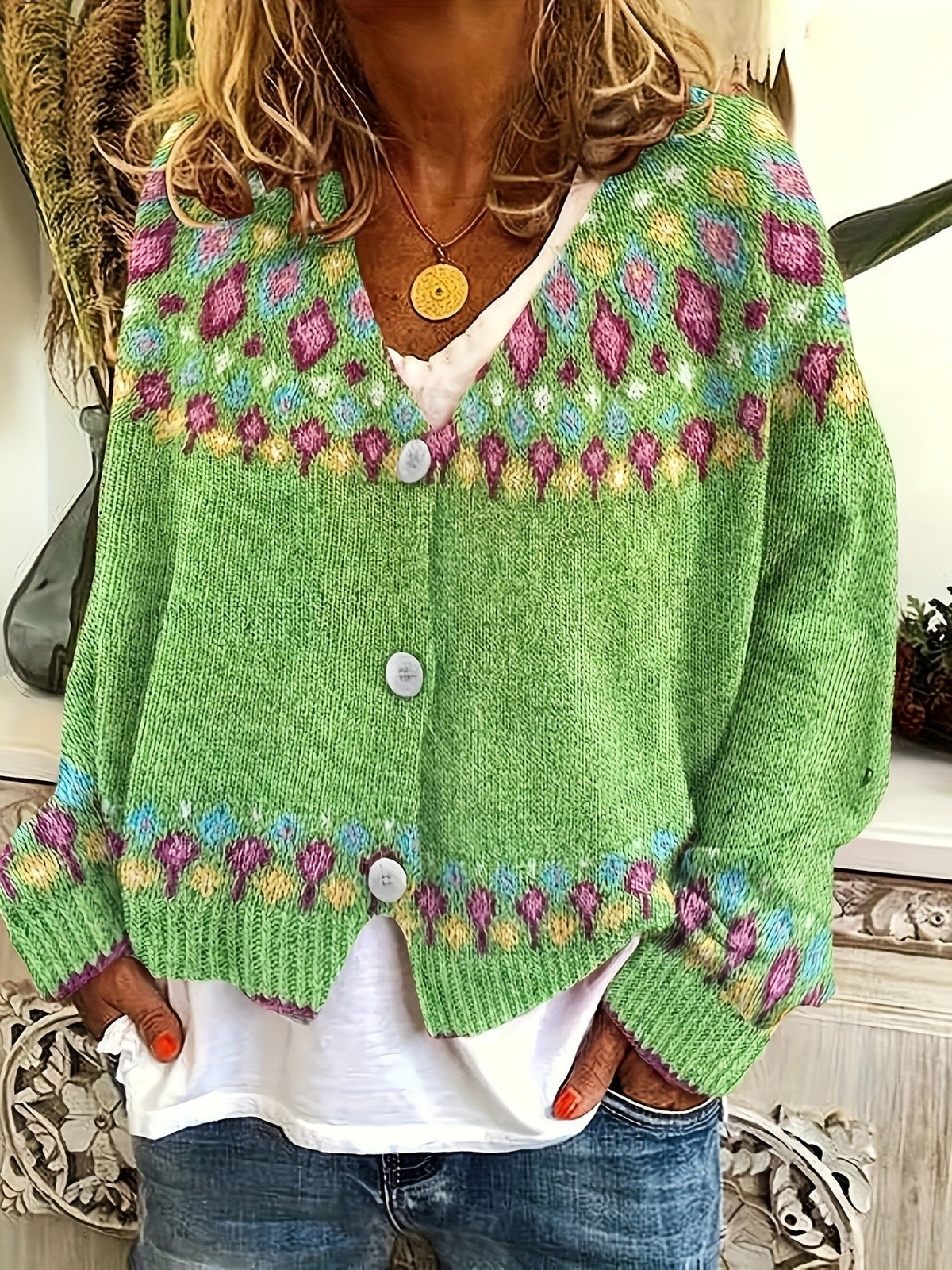 Suzanne - Gilet Boho Élégant avec Boutons
