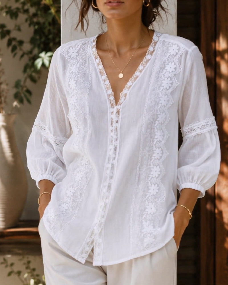 Blouse Col-V Uni