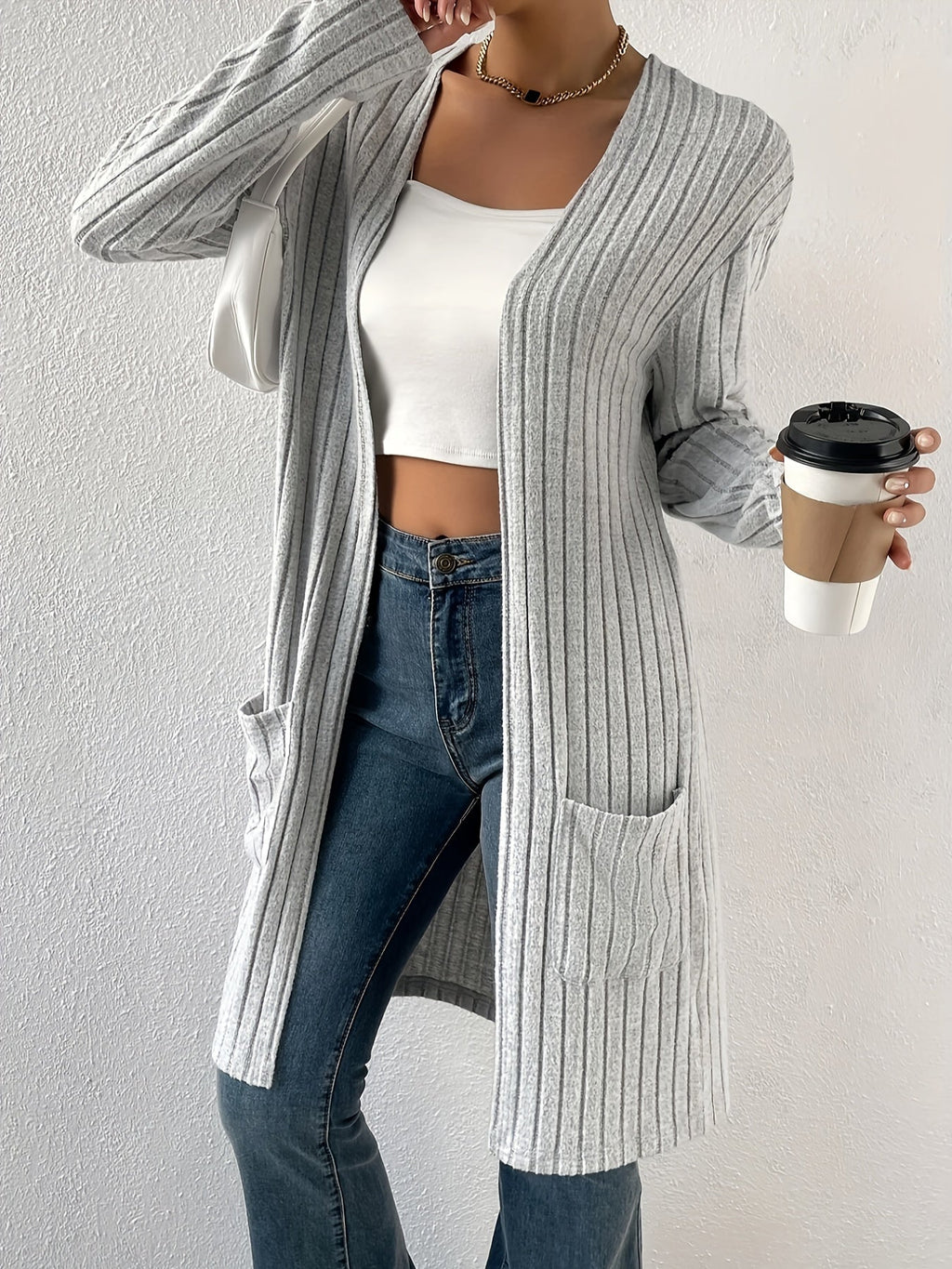 Lenora | Cardigan ouvert à côtes
