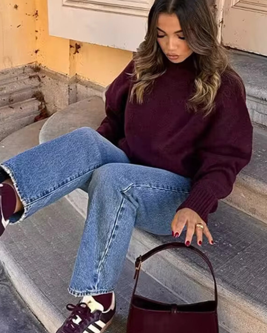 Lisa | Pull en Tricot à Col Roulé Confortable et Élégant