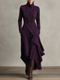 Elise | Robe maxi élégante à col roulé asymétrique