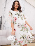 Camila™ – Robe en Chiffon Élégante avec Fleurs