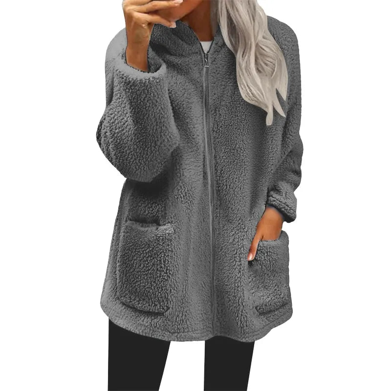 Lovina | Veste de loisirs chaude pour femmes avec capuche et fermeture éclair