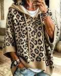 Hoodie Imprimé Léopard Manche-Moyenne Poche