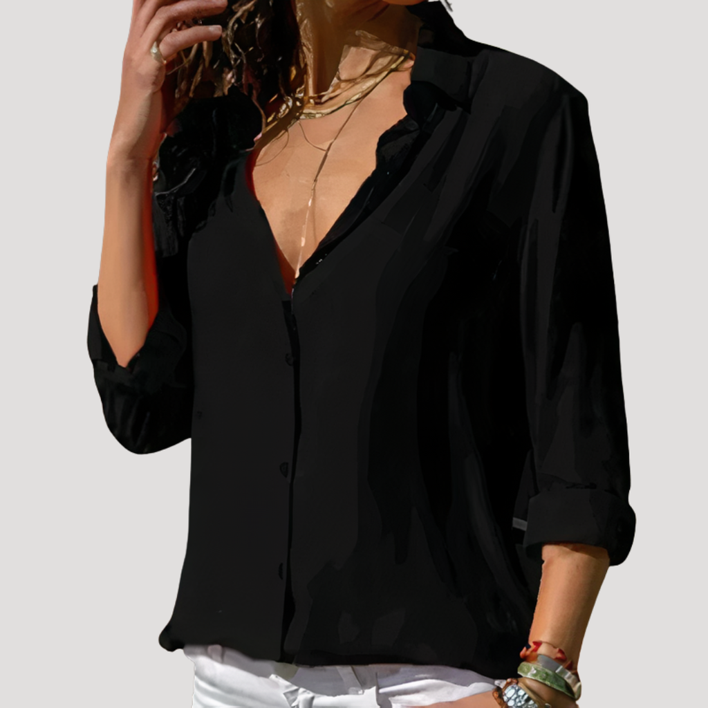 Adrienne | Blouse à Manches Longues Boutonnée pour Femmes
