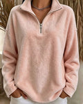 Pull Sweat à Col Montant Petit Zip