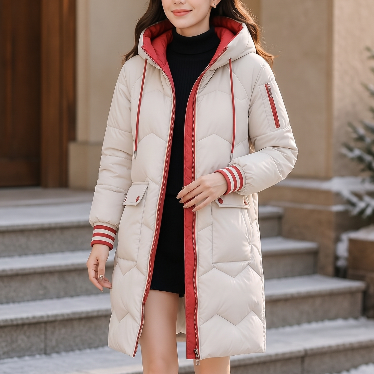 Diana | Veste d'hiver moderne et confortable pour femmes avec capuche
