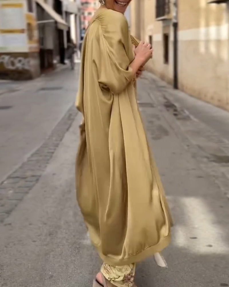 Robe Maxi Sans Manches + Ensemble Cardigan Assorti