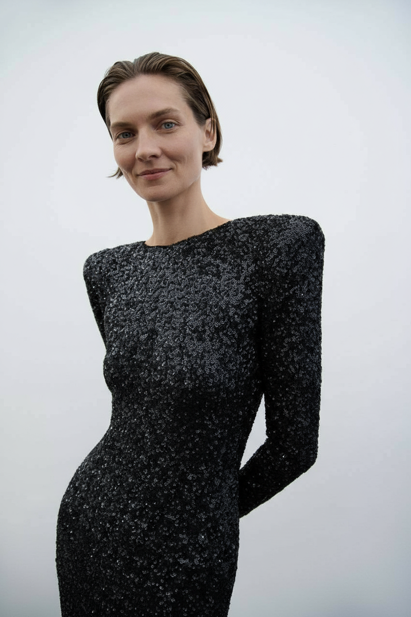 Robe Maxi Avec Dos Ouvert Et Détails À Paillettes Pour Femme | Idéale Pour Les Galas Et Soirées