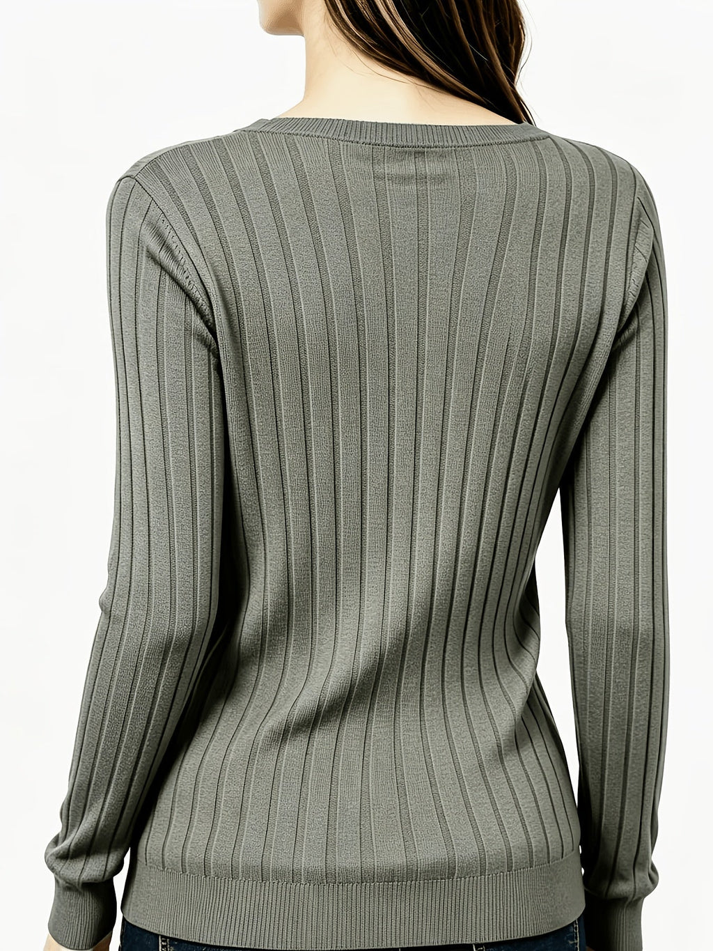 TOP RIBBLE AVEC COL EN V POUR FEMMES