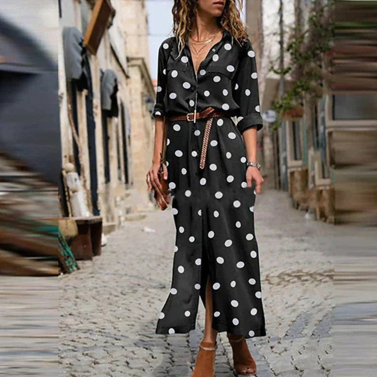 Robe Chemise Femme | Maxi à Pois
