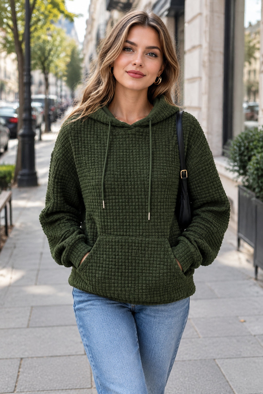 Hoodie à Capuche Matelassé Quotidien