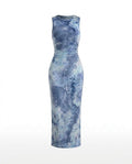 Robe maxi sans manches en batik pour femmes