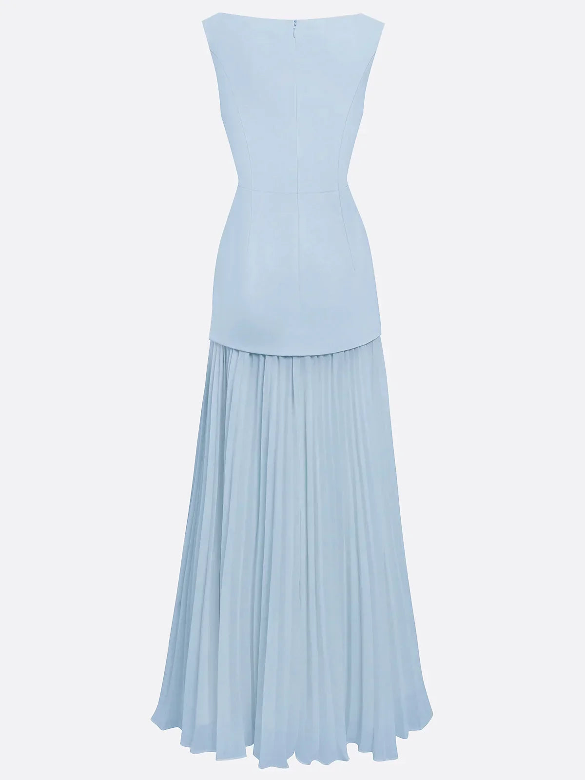 Robe maxi sans manches pour femmes avec jupe plissée