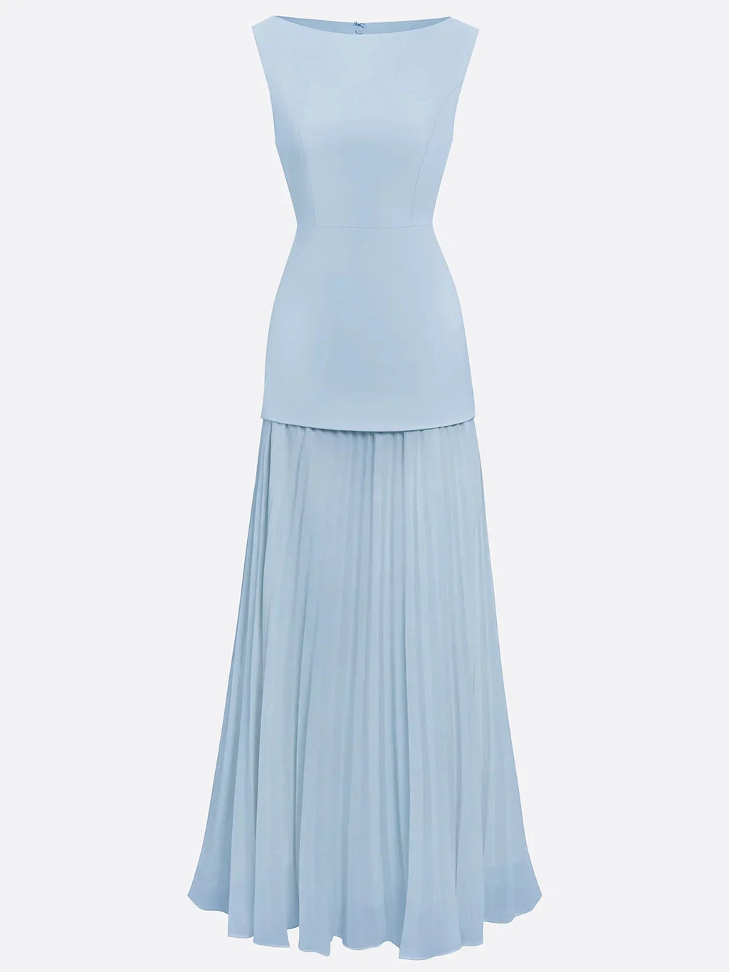 Robe maxi sans manches pour femmes avec jupe plissée