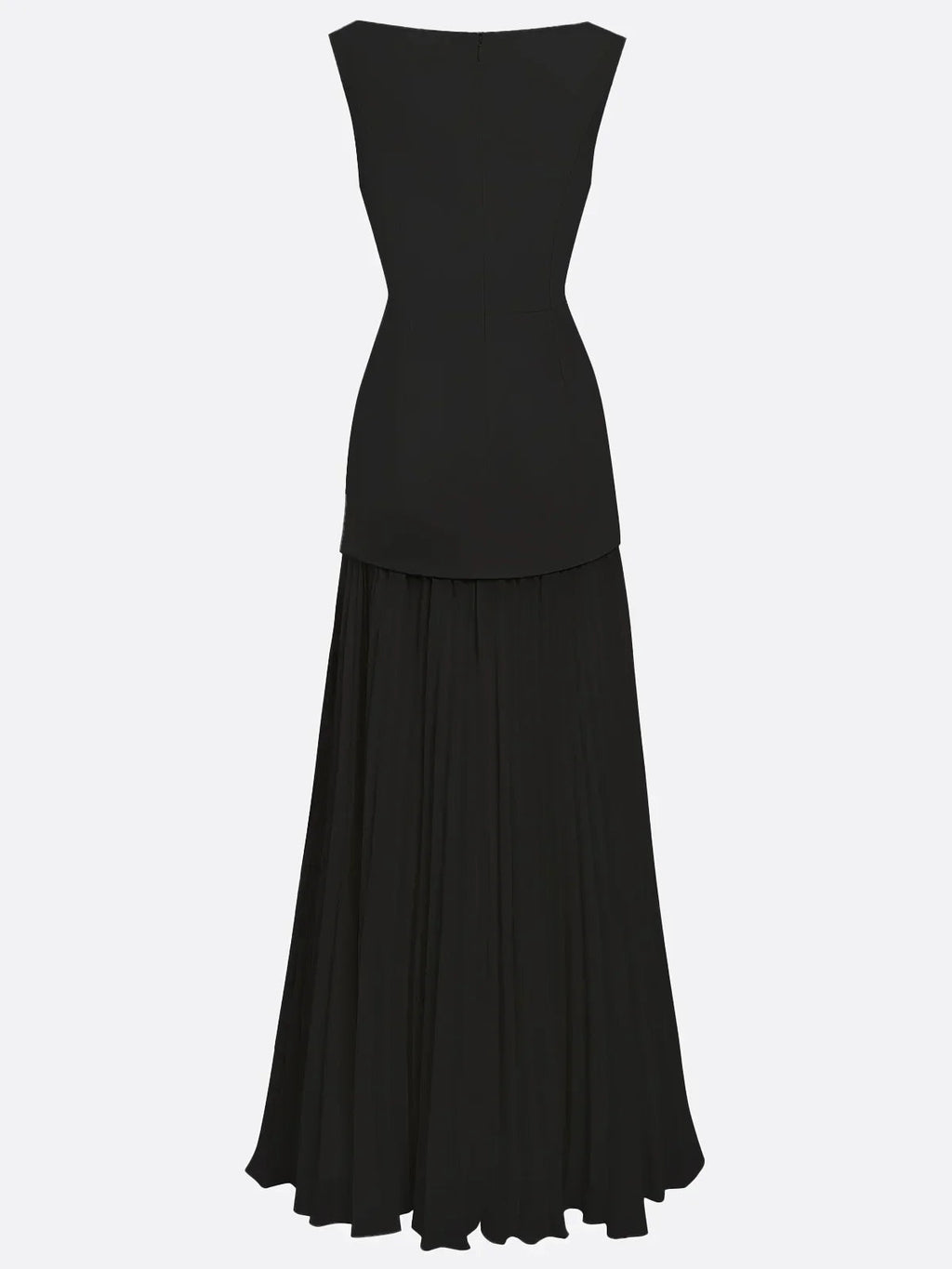 Robe maxi sans manches pour femmes avec jupe plissée