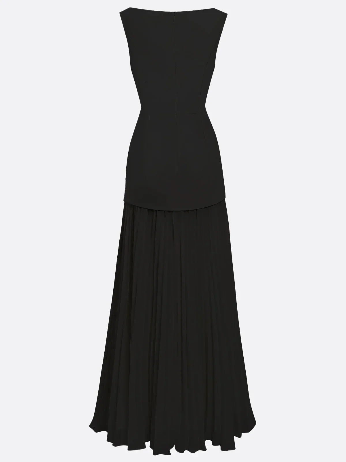 Robe maxi sans manches pour femmes avec jupe plissée