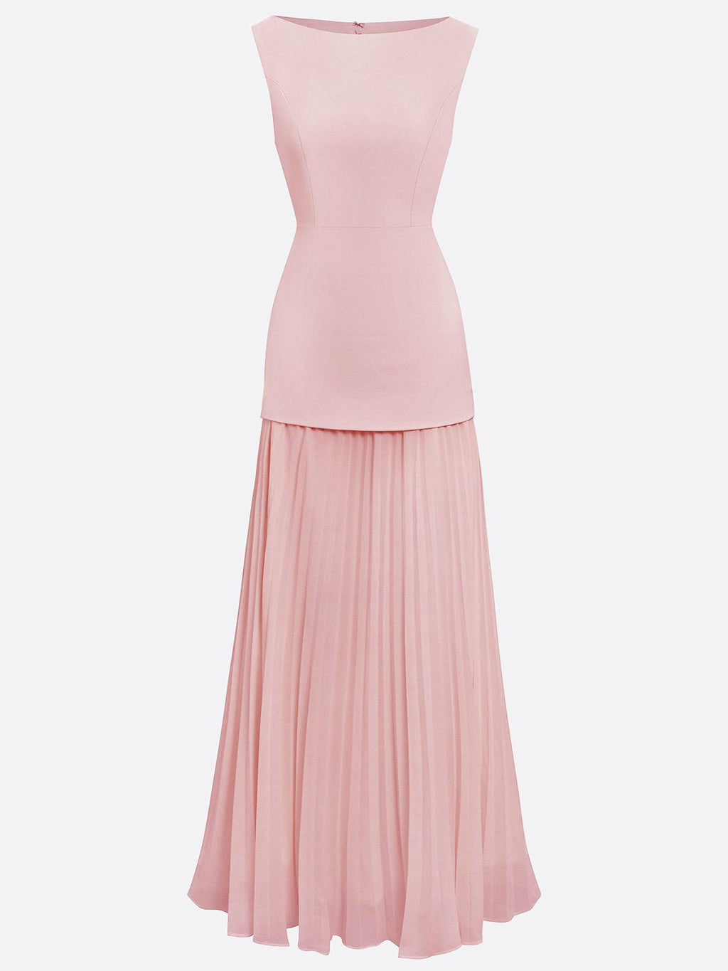 Robe maxi sans manches pour femmes avec jupe plissée