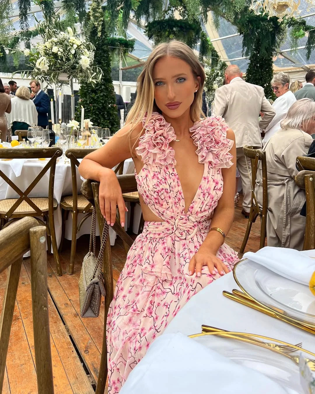 Robe maxi sans manches à motif floral pour femmes